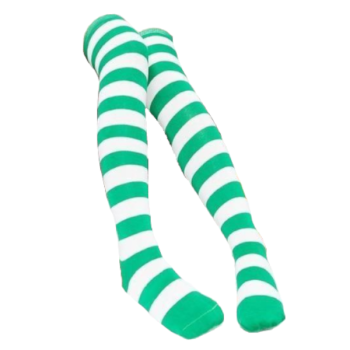 Hod Health & Home Green White Thigh Highs - Green