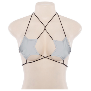 House Of Dasein Latex Star Bralette Kawaii Lingerie Women - White