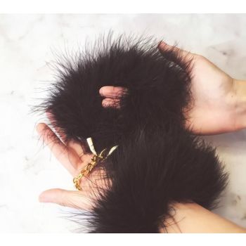 House Of Dasein Fuzzy Black Cuffs Bdsm Restraints - Black