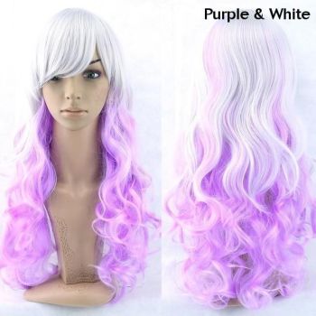 House Of Dasein Long Cotton Candy Cosplay Wig - Purple & White