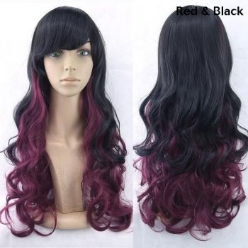 House Of Dasein Long Cotton Candy Cosplay Wig - Red & Black