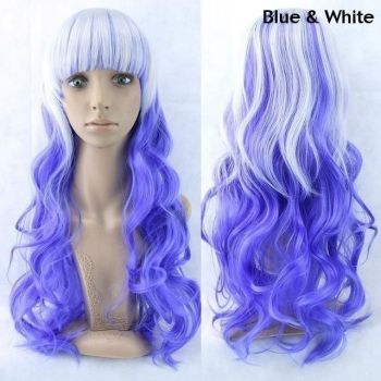 House Of Dasein Long Cotton Candy Cosplay Wig - Blue & White