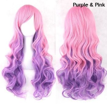 House Of Dasein Long Cotton Candy Cosplay Wig - Purple & Pink