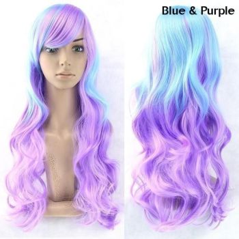 House Of Dasein Long Cotton Candy Cosplay Wig - Blue & Purple