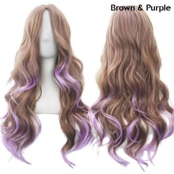 House Of Dasein Long Cotton Candy Cosplay Wig - Brown & Purple
