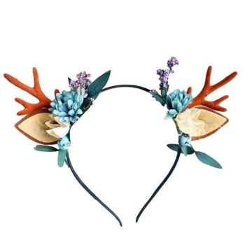 Hod Health & Home Handmade Reindeer Antlers - Green - Pinecone & White Flowers