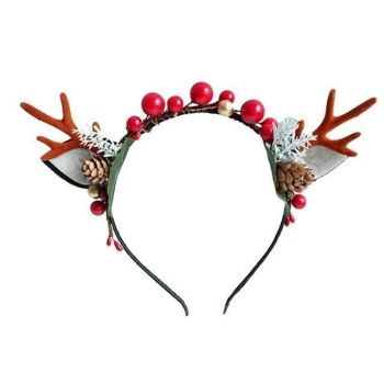 Hod Health & Home Handmade Reindeer Antlers - Green - Red & Blue Berries