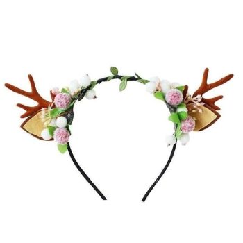 Hod Health & Home Handmade Reindeer Antlers - Green - Cranberries & Florals