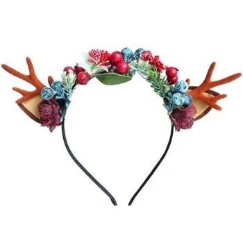 Hod Health & Home Handmade Reindeer Antlers - Green - Blue Florals