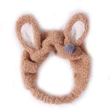 Hod Health & Home Fuzzy Bunny Hair Band Cute Rabbit Ears - Light Brown