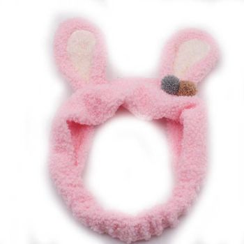 Hod Health & Home Fuzzy Bunny Hair Band Cute Rabbit Ears - Bright Pink