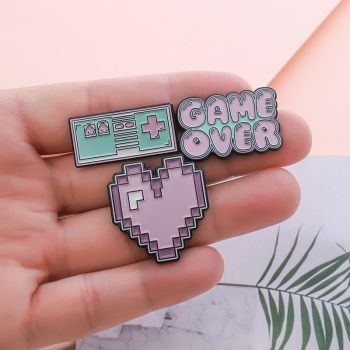 Hod Health & Home Pastel Gamer Enamel Pins - Pink - Pixel Heart