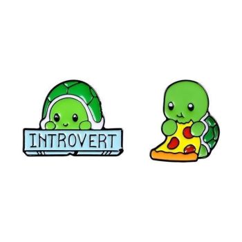 Hod Health & Home Pins With Pizza Introverted - Set Of Both