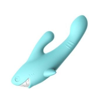 House Of Dasein Blue Shark G Spot Clitoral Stimulation Rabbit Vibrator Sex Toy - Blue