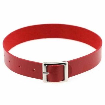 House Of Dasein Bdsm Belt Day Collar Choker Necklace Bondage Kink Fetish Restraints - Red
