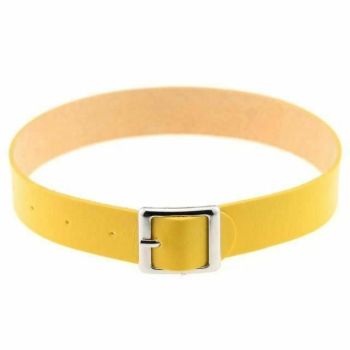 House Of Dasein Bdsm Belt Day Collar Choker Necklace Bondage Kink Fetish Restraints - Yellow