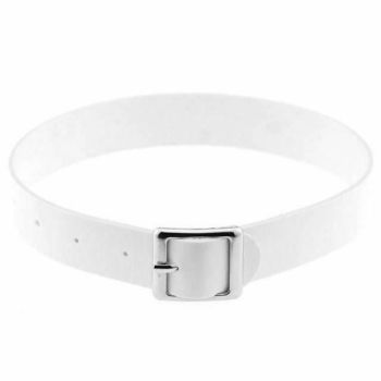 House Of Dasein Bdsm Belt Day Collar Choker Necklace Bondage Kink Fetish Restraints - White