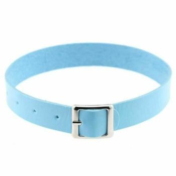 House Of Dasein Bdsm Belt Day Collar Choker Necklace Bondage Kink Fetish Restraints - Light Blue