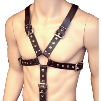 House Of Dasein Leather Mens Chest Harness Bdsm Bondage Restraint - Lnlm-004