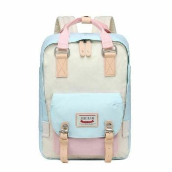House Of Dasein Pastel Blue Pink Backpack Ddlg Littles Bag - Light Blue