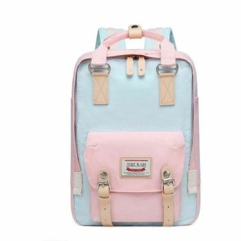 House Of Dasein Pastel Blue Pink Backpack Ddlg Littles Bag - Light Pink