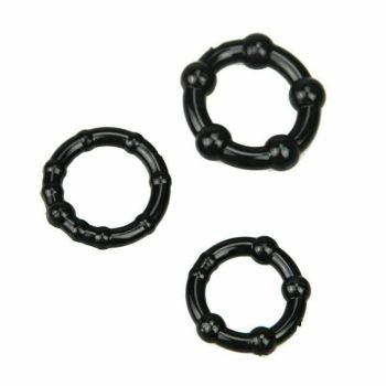 House Of Dasein Black Silicone Stretchy Cock Rings Penis Enhancer Men Couples - Black
