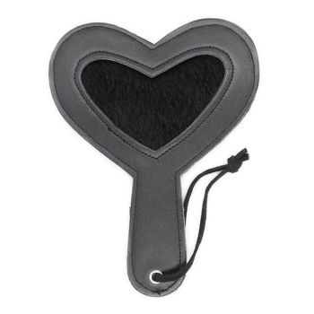 House Of Dasein Black Red Heart Leather Spanking Paddle Impact Toy Whip Play Bdsm Fetish - Black