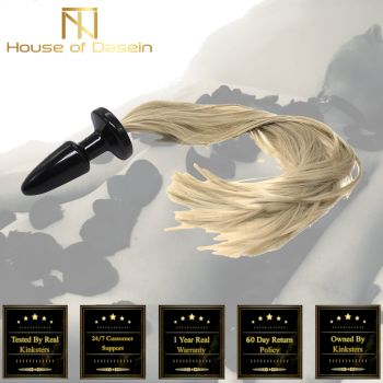 House Of Dasein Pony Tail Anal Plug Pet Play Bondage Kink Fetish - Black