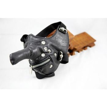 House Of Dasein Bdsm Humiliation Play Long Nose Mask Bondage Gear Sex Toys For Couples - Black