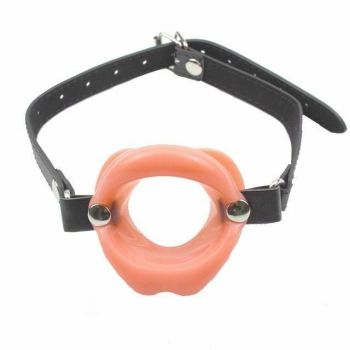 House Of Dasein Open Mouth Rubber Lips Gag Slave Training Bondage Restraints - Flesh