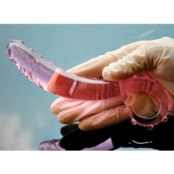 House Of Dasein Pink Tentacle Dildo Crystal Penis Glass Rod Anal Spot Dong - Pink