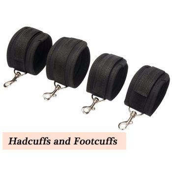 House Of Dasein Multi-Position Bdsm Spreader Bar Kit Collar Cuffs Restraints - Black