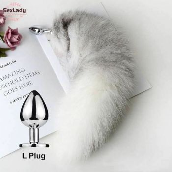 House Of Dasein Fluffy Soft Faux Fur Puppy Kitten Fox Tail Anal Bdsm Cosplay Butt Plug - White - L