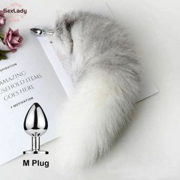 House Of Dasein Fluffy Soft Faux Fur Puppy Kitten Fox Tail Anal Bdsm Cosplay Butt Plug - White - M