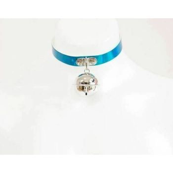 House Of Dasein Kitten Bell Collar Punk Goth Choker Necklace Bdsm Bondage Accessories - Blue