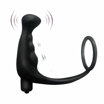 House Of Dasein Cock Ring Vibrating Anal Plug Prostate Massager Vibrator 10 Modes Men - Black