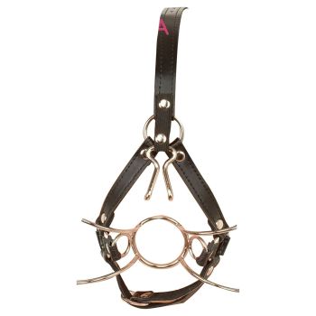 House Of Dasein Head Harness Spider Gag Open Mouth Nose Hook Bondage Bdsm Restraints - Black