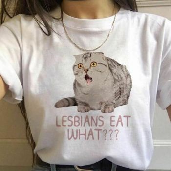 House Of Dasein 17 Designs Gay Pride Rainbow Harajuku Shirts For Women - Rainbow - Xxl - Lesbians Eat What