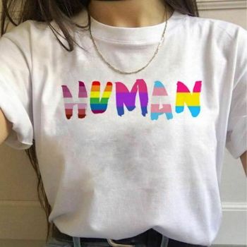 House Of Dasein 17 Designs Gay Pride Rainbow Harajuku Shirts For Women - Rainbow - L - Human