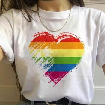 House Of Dasein 17 Designs Gay Pride Rainbow Harajuku Shirts For Women - Rainbow - Xl - Rainbow Heart