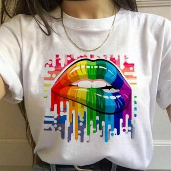 House Of Dasein 17 Designs Gay Pride Rainbow Harajuku Shirts For Women - Rainbow - Xl - Rainbow Lips