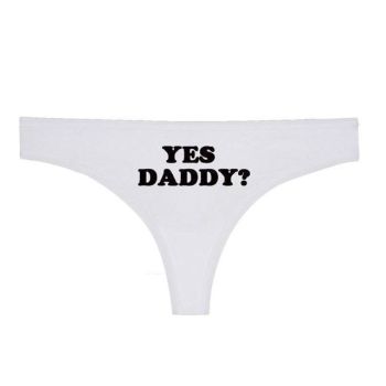 House Of Dasein Yes Daddy Thong Ddlg Women Underwear Panties - White - M