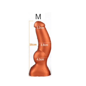 House Of Dasein Soft Huge Realistic Dildo Silicone Cock And Balls Dong Gold Black Penis - Golden M - M