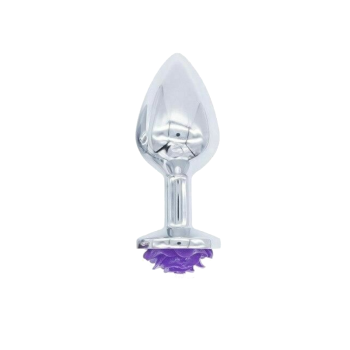 House Of Dasein Purple Rose Stainless Steel Anal Plugs 3 Sizes Vibrating Bdsm Butt Set - Rose - Large Plug - Plug Only