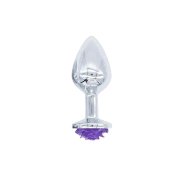 House Of Dasein Purple Rose Stainless Steel Anal Plugs 3 Sizes Vibrating Bdsm Butt Set - Rose - Medium Plug - Plug Only