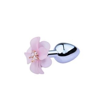 House Of Dasein Pink Blue Flower Pretty Metal Anal Butt Plug For Women Or Men - Pink - Small