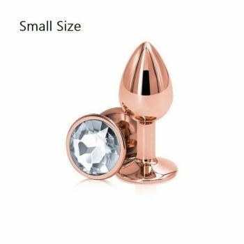 House Of Dasein Rose Gold Metal Butt Plug Jewellery Rhinestone Anal Sex Toys - White - S - Circle