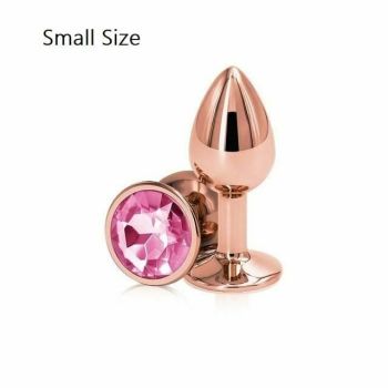 House Of Dasein Rose Gold Metal Butt Plug Jewellery Rhinestone Anal Sex Toys - Pink - S - Circle