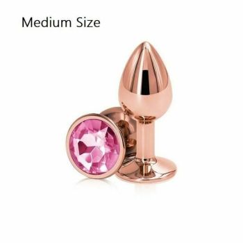 House Of Dasein Rose Gold Metal Butt Plug Jewellery Rhinestone Anal Sex Toys - Pink - M - Circle