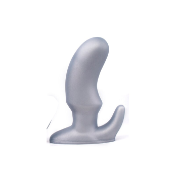 House Of Dasein Big Silver Gold Horn Dual Density Huge Butt Plug Anal Dilator - Silver - S